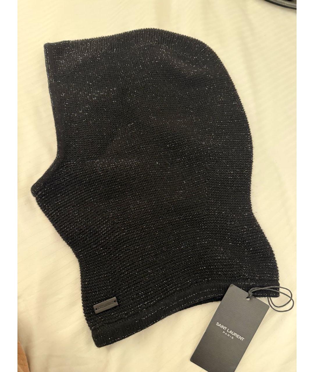 SAINT LAURENT Черный кашемировый капюшон, фото 4