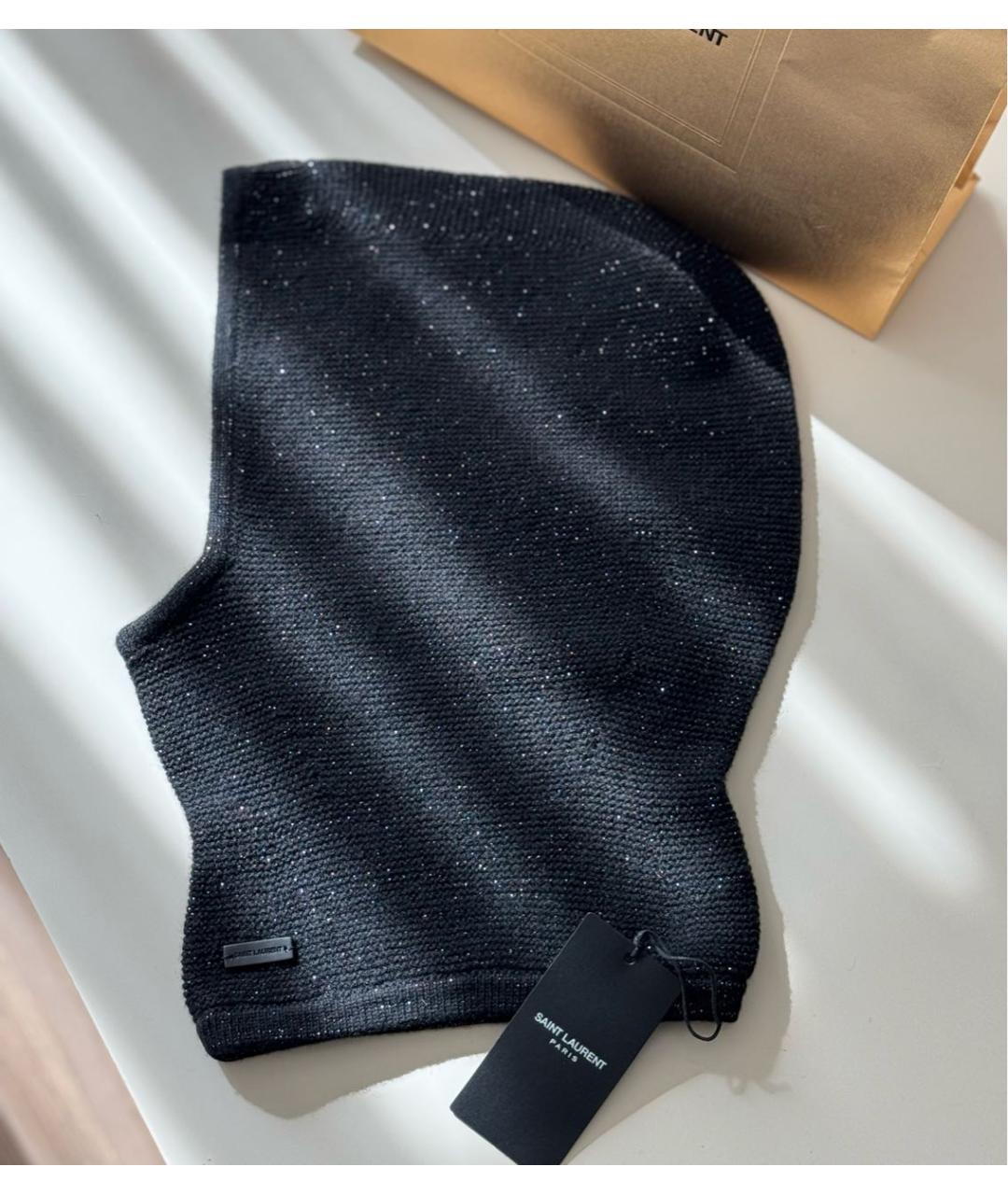 SAINT LAURENT Черный кашемировый капюшон, фото 3