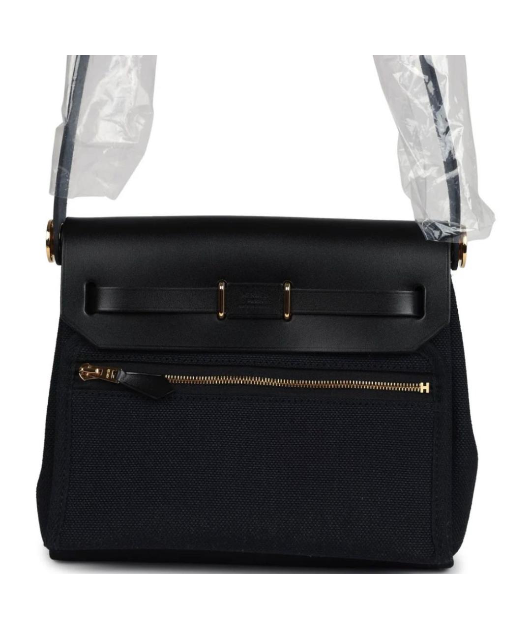 HERMES Черная кожаная сумка через плечо, фото 3