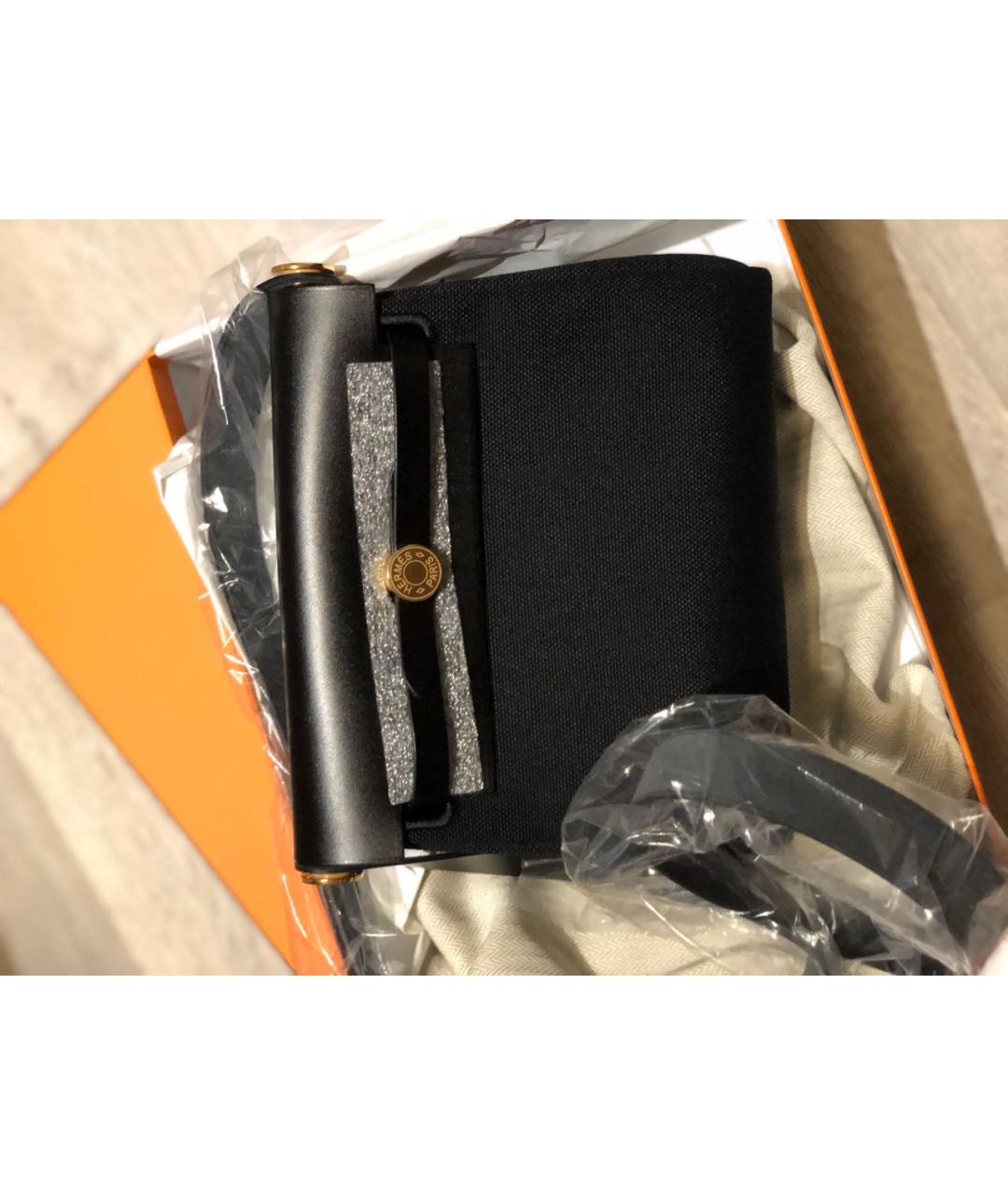 HERMES Черная кожаная сумка через плечо, фото 2