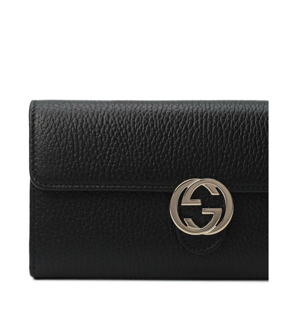 GUCCI Черный кожаный кошелек, фото 2