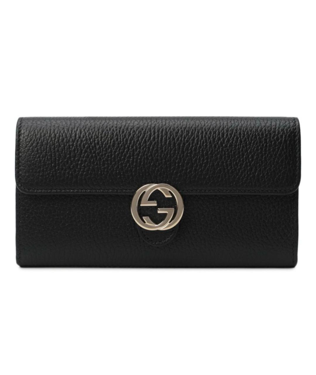 GUCCI Черный кожаный кошелек, фото 1