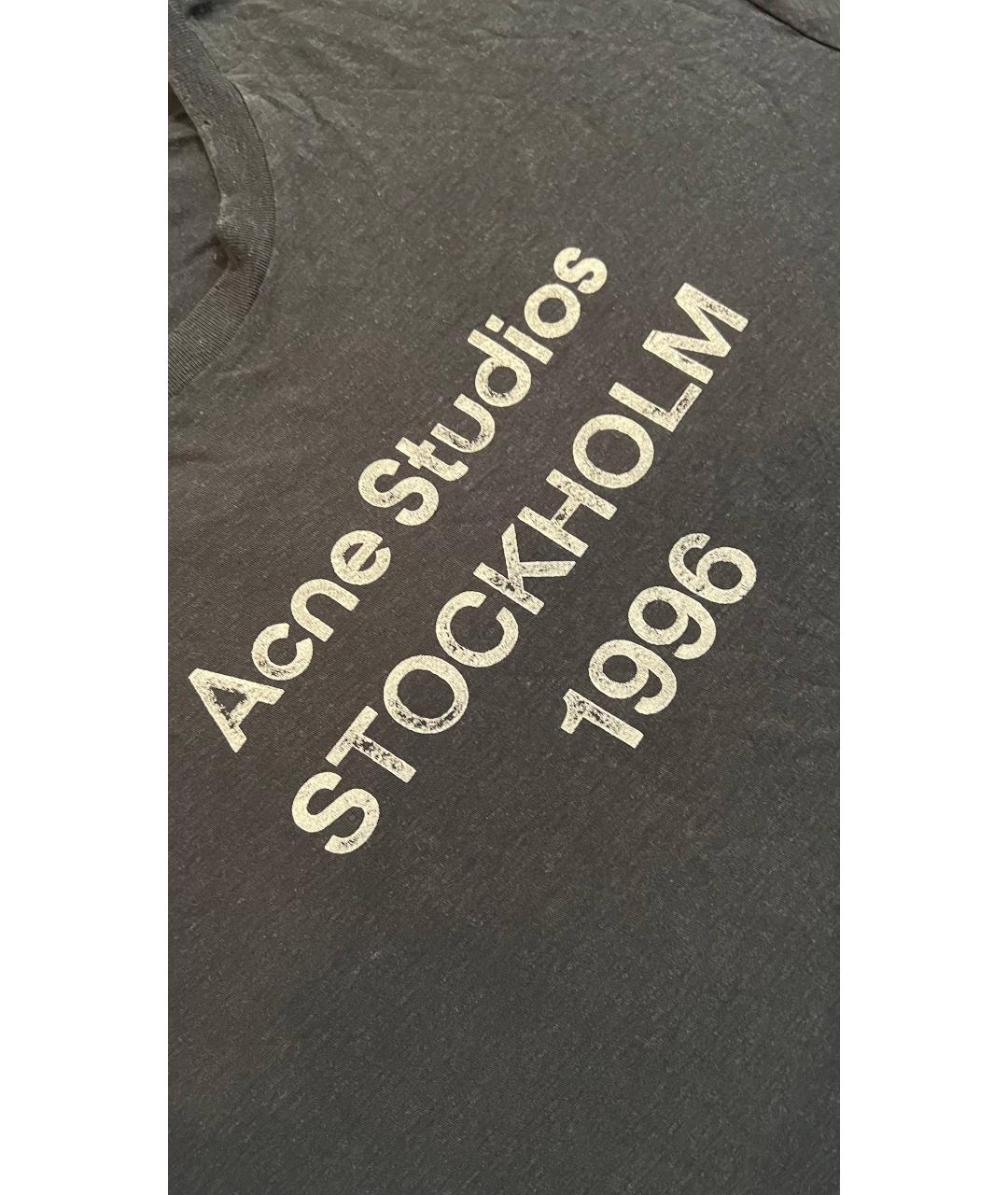 ACNE STUDIOS Серая хлопковая футболка, фото 3