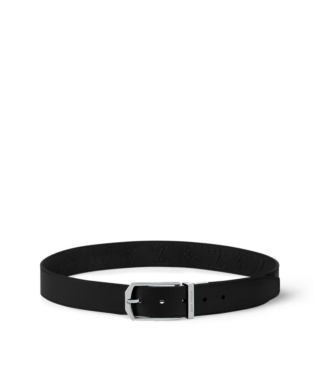 LOUIS VUITTON Черный кожаный ремень, фото 3