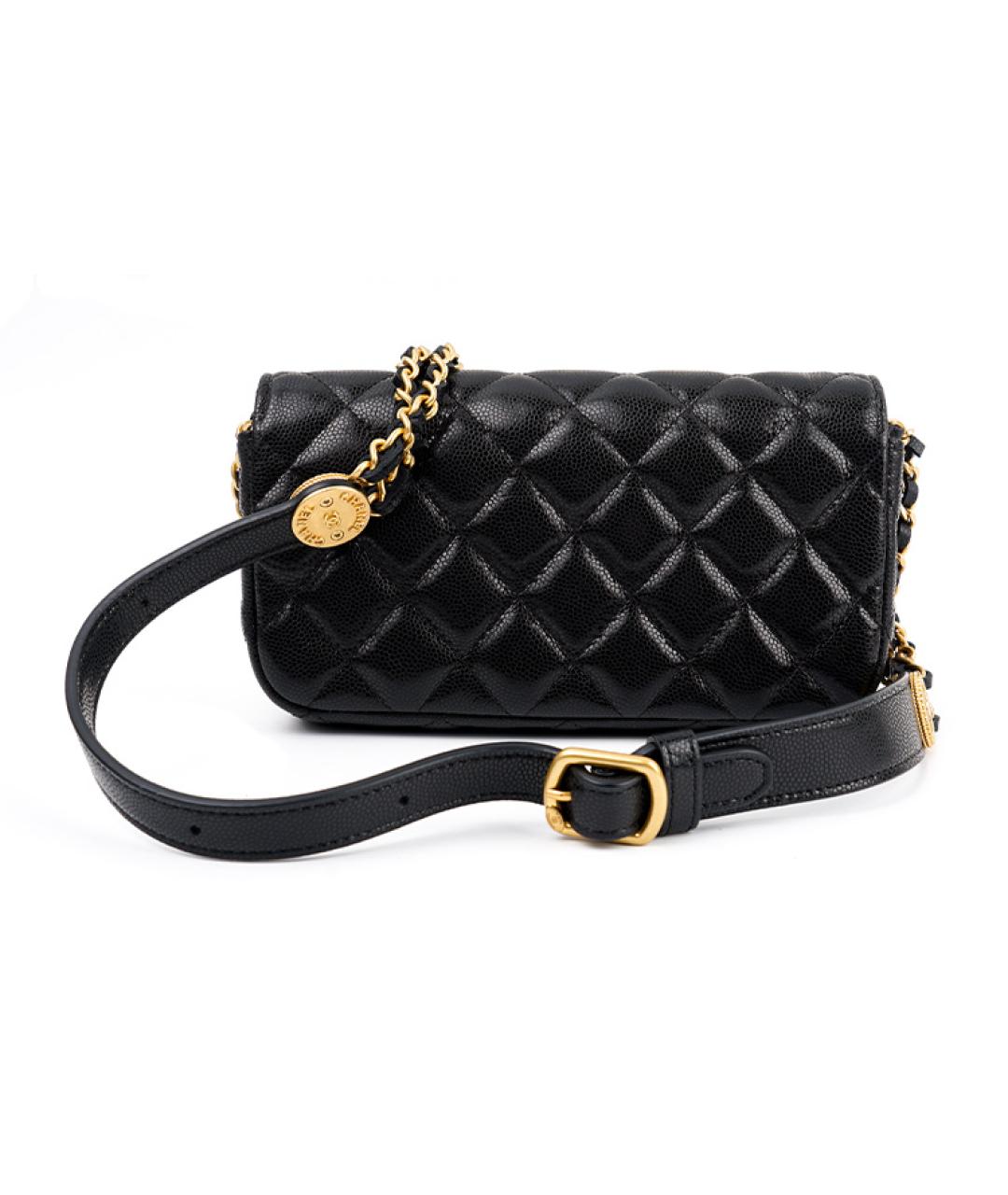 CHANEL Черная кожаная сумка через плечо, фото 3