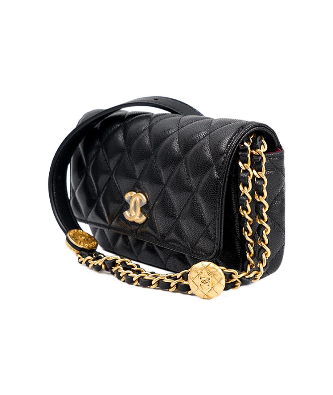 CHANEL Черная кожаная сумка через плечо, фото 2