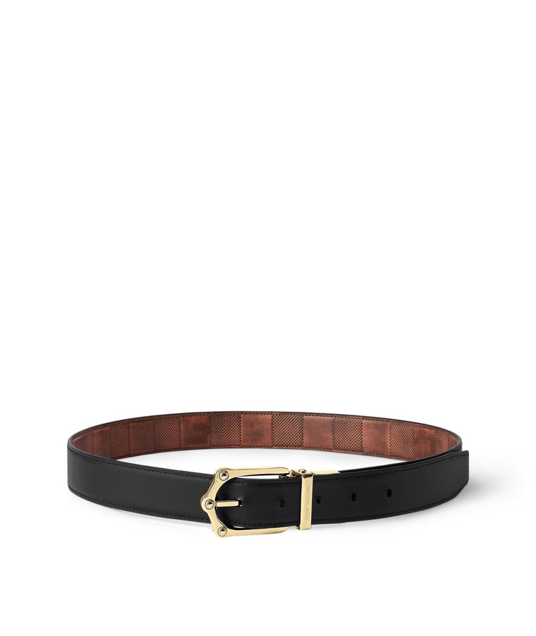 LOUIS VUITTON Коричневый кожаный ремень, фото 3