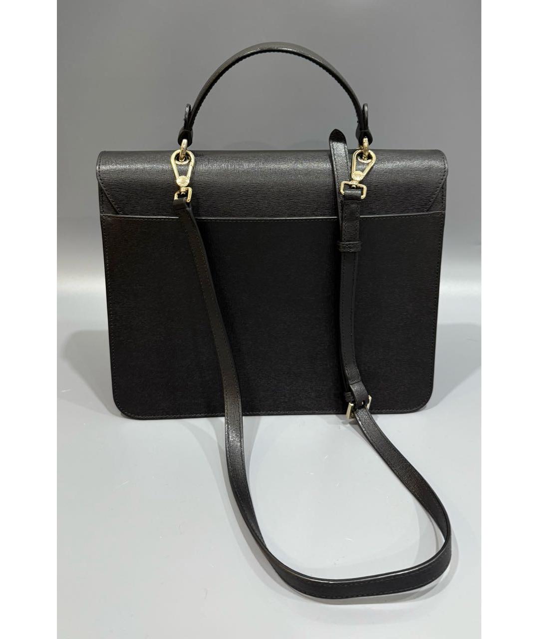 FURLA Черная кожаная сумка с короткими ручками, фото 3