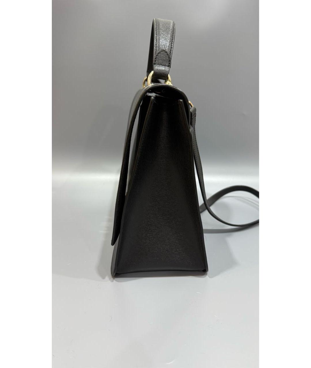 FURLA Черная кожаная сумка с короткими ручками, фото 2