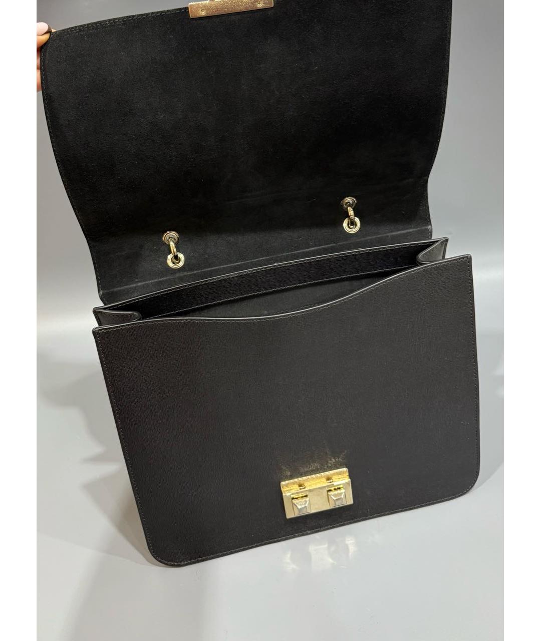 FURLA Черная кожаная сумка с короткими ручками, фото 5