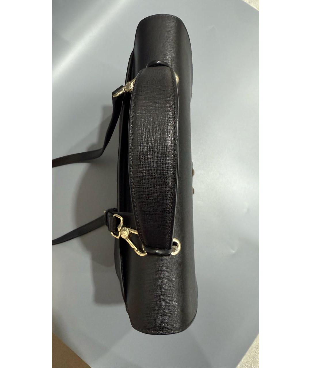 FURLA Черная кожаная сумка с короткими ручками, фото 6