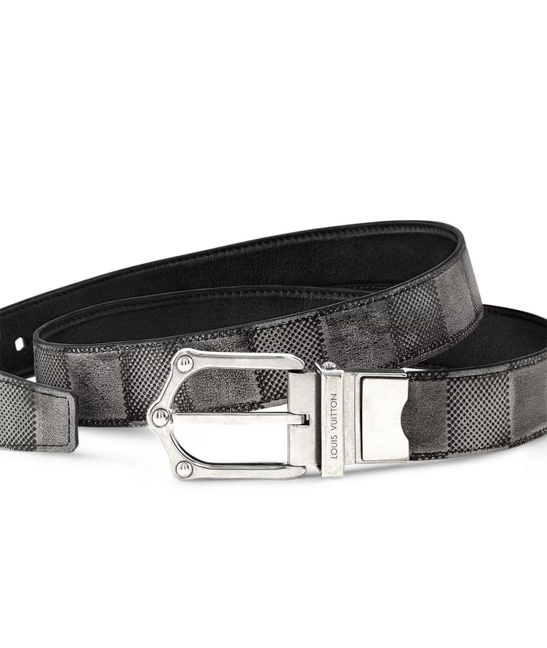 LOUIS VUITTON Серый кожаный ремень, фото 2