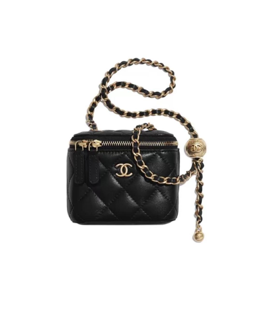 CHANEL Черная кожаная сумка через плечо, фото 5