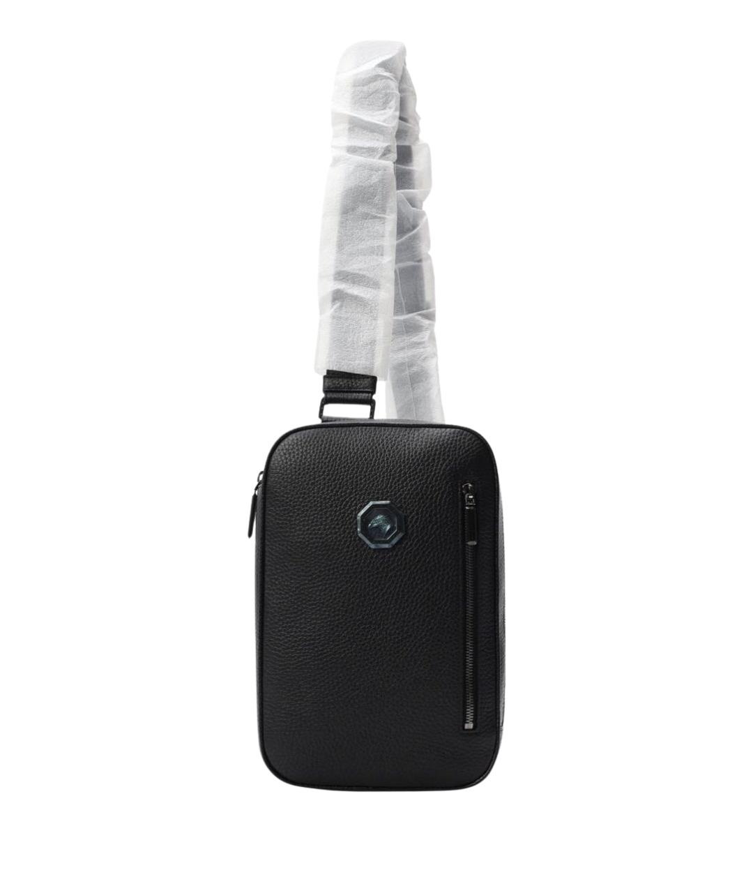 STEFANO RICCI Черная кожаная сумка на плечо, фото 1