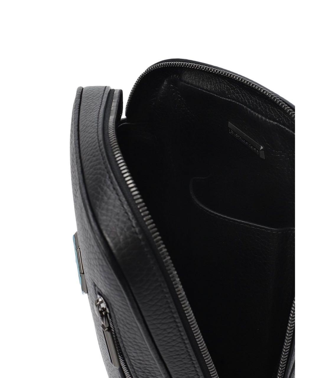 STEFANO RICCI Черная кожаная сумка на плечо, фото 4