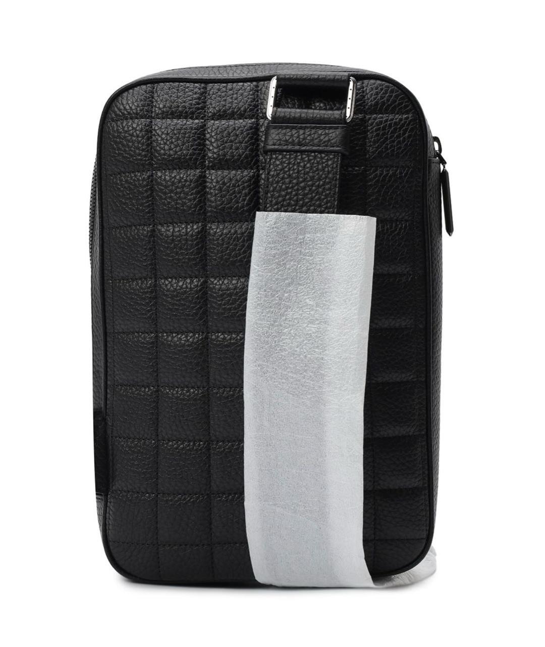 STEFANO RICCI Черная кожаная сумка на плечо, фото 3