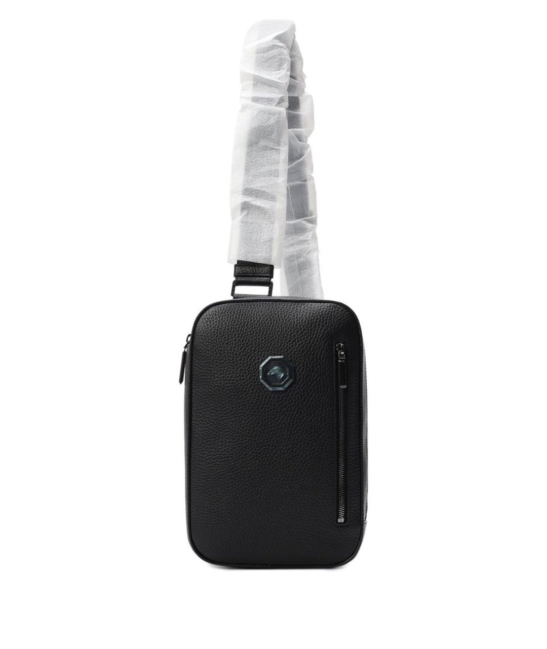 STEFANO RICCI Черная кожаная сумка на плечо, фото 7