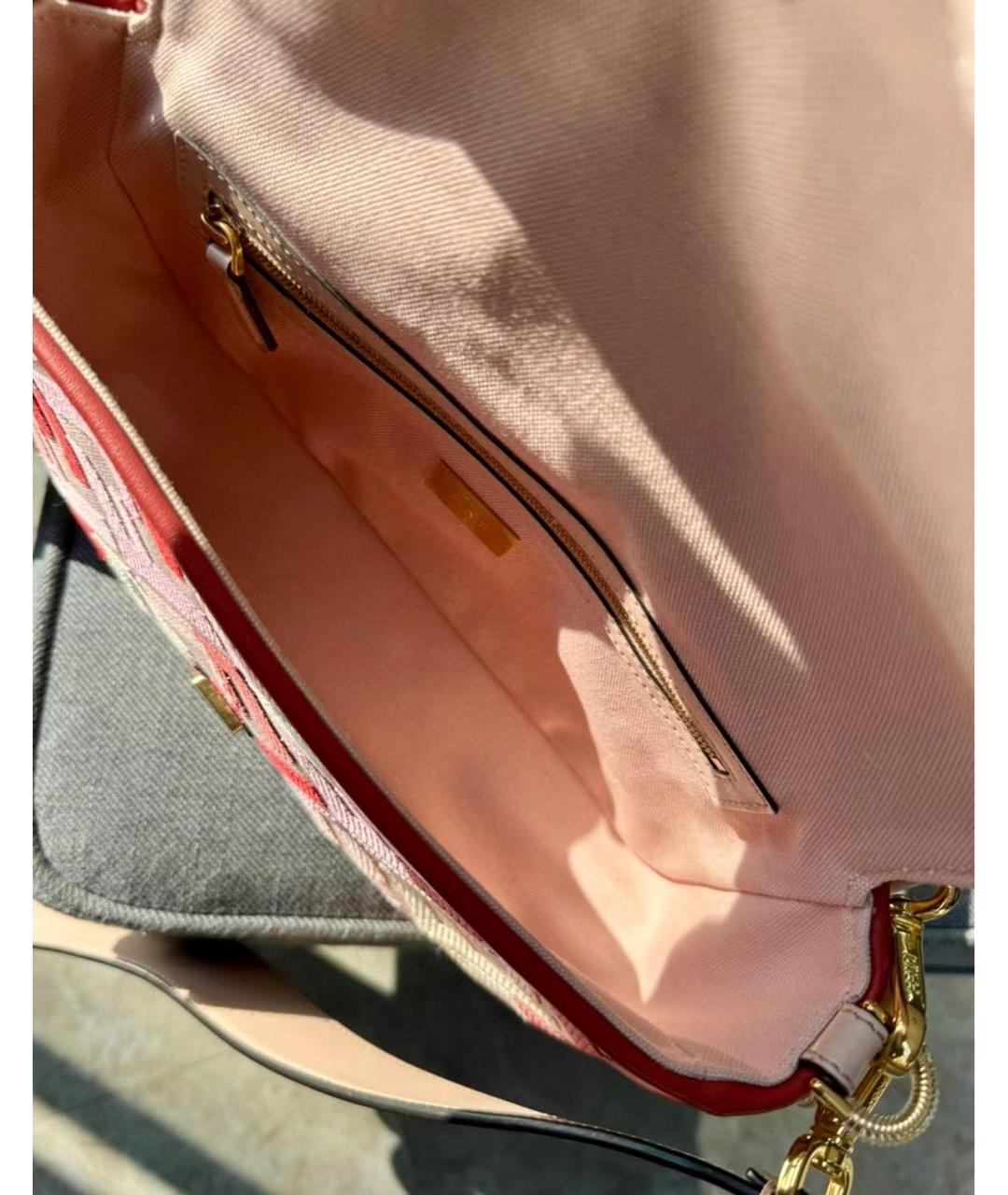 FENDI Розовая тканевая сумка через плечо, фото 7