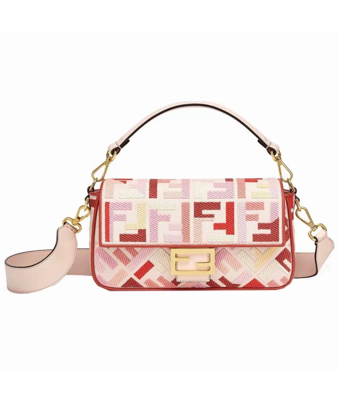 FENDI Розовая тканевая сумка через плечо, фото 9