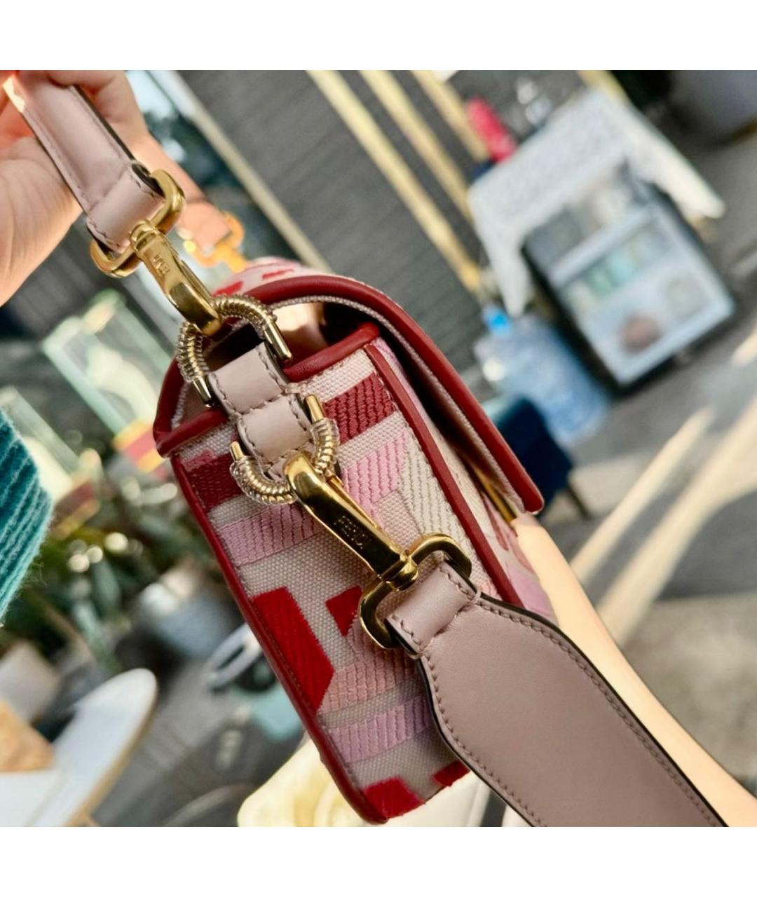 FENDI Розовая тканевая сумка через плечо, фото 5