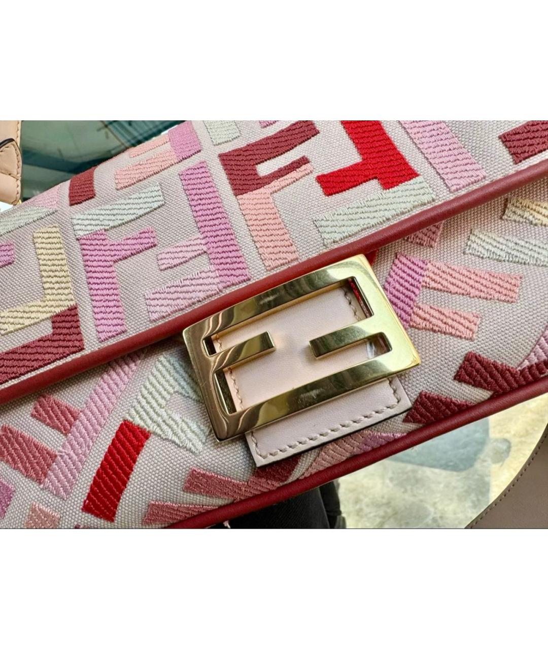 FENDI Розовая тканевая сумка через плечо, фото 6