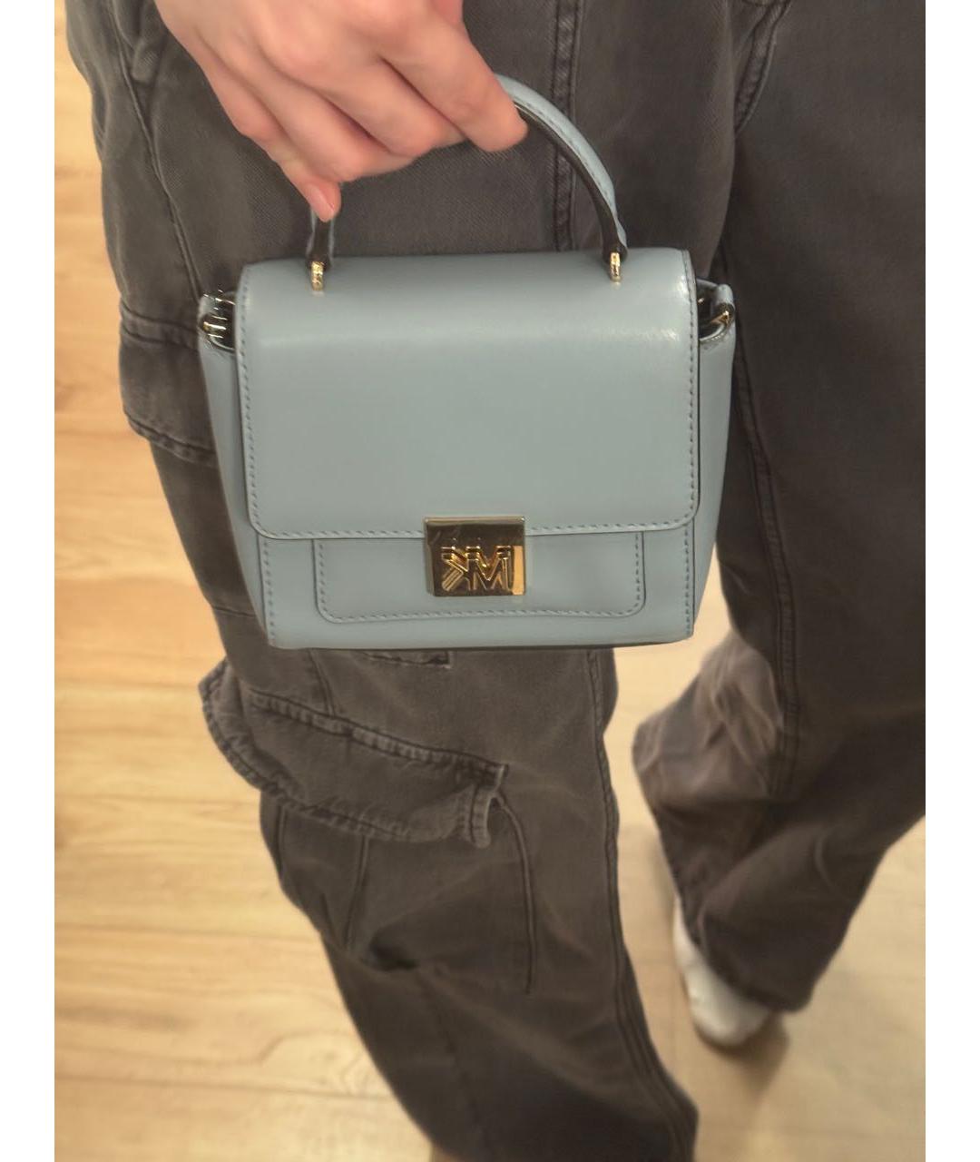 MICHAEL KORS Голубая сумка через плечо из искусственной кожи, фото 6