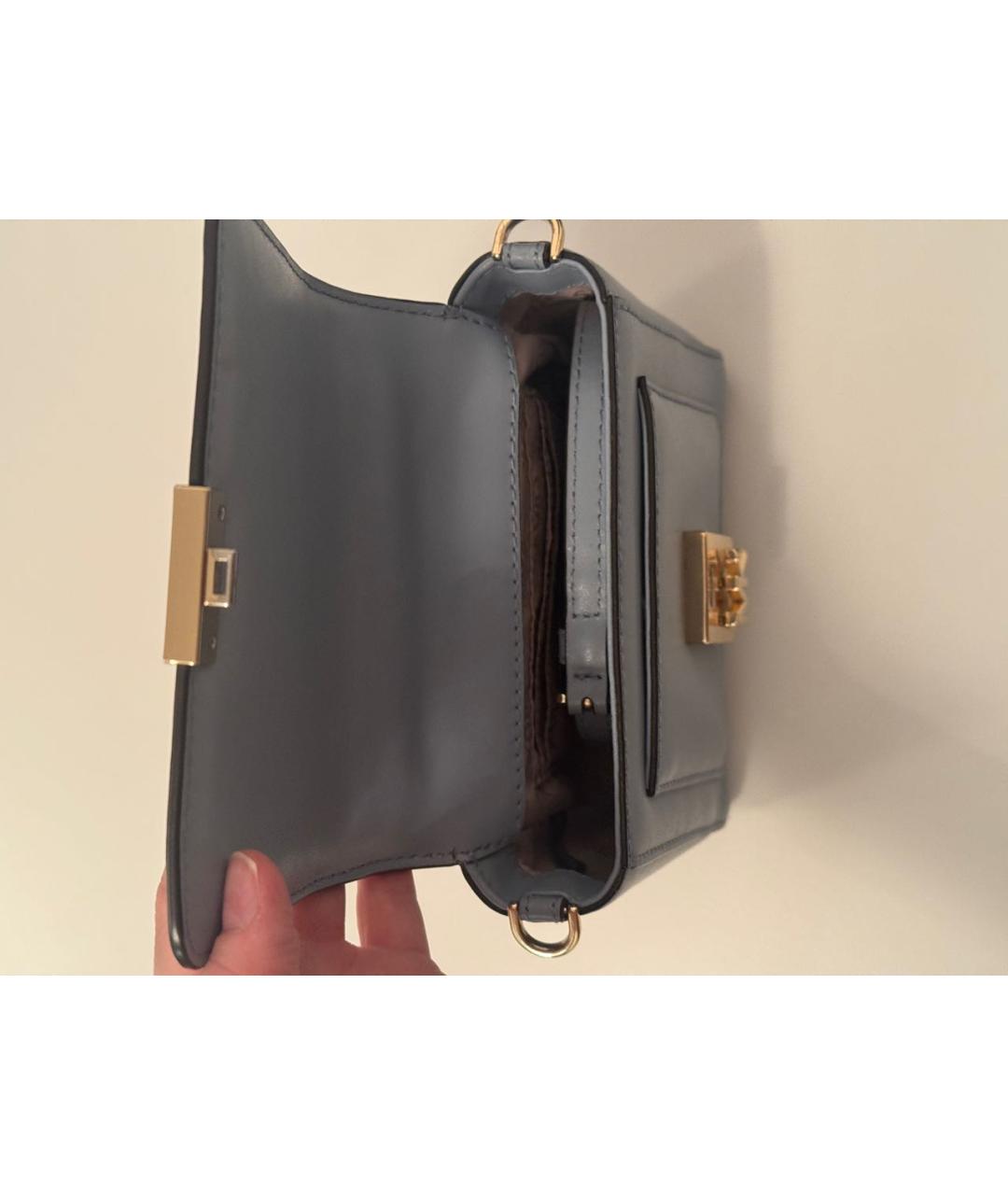 MICHAEL KORS Голубая сумка через плечо из искусственной кожи, фото 5