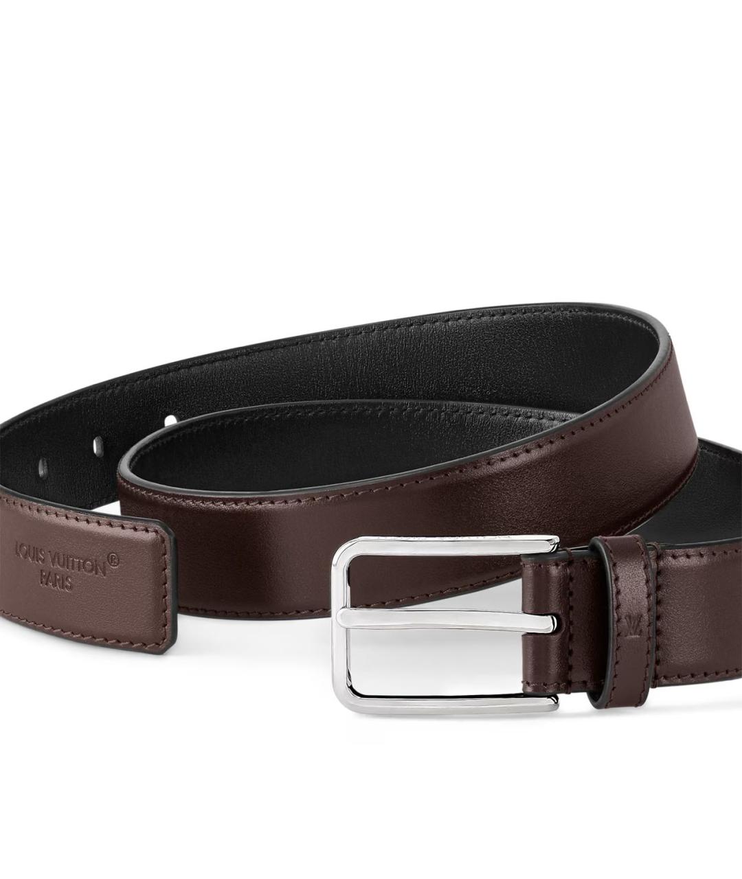 LOUIS VUITTON Коричневый кожаный ремень, фото 2