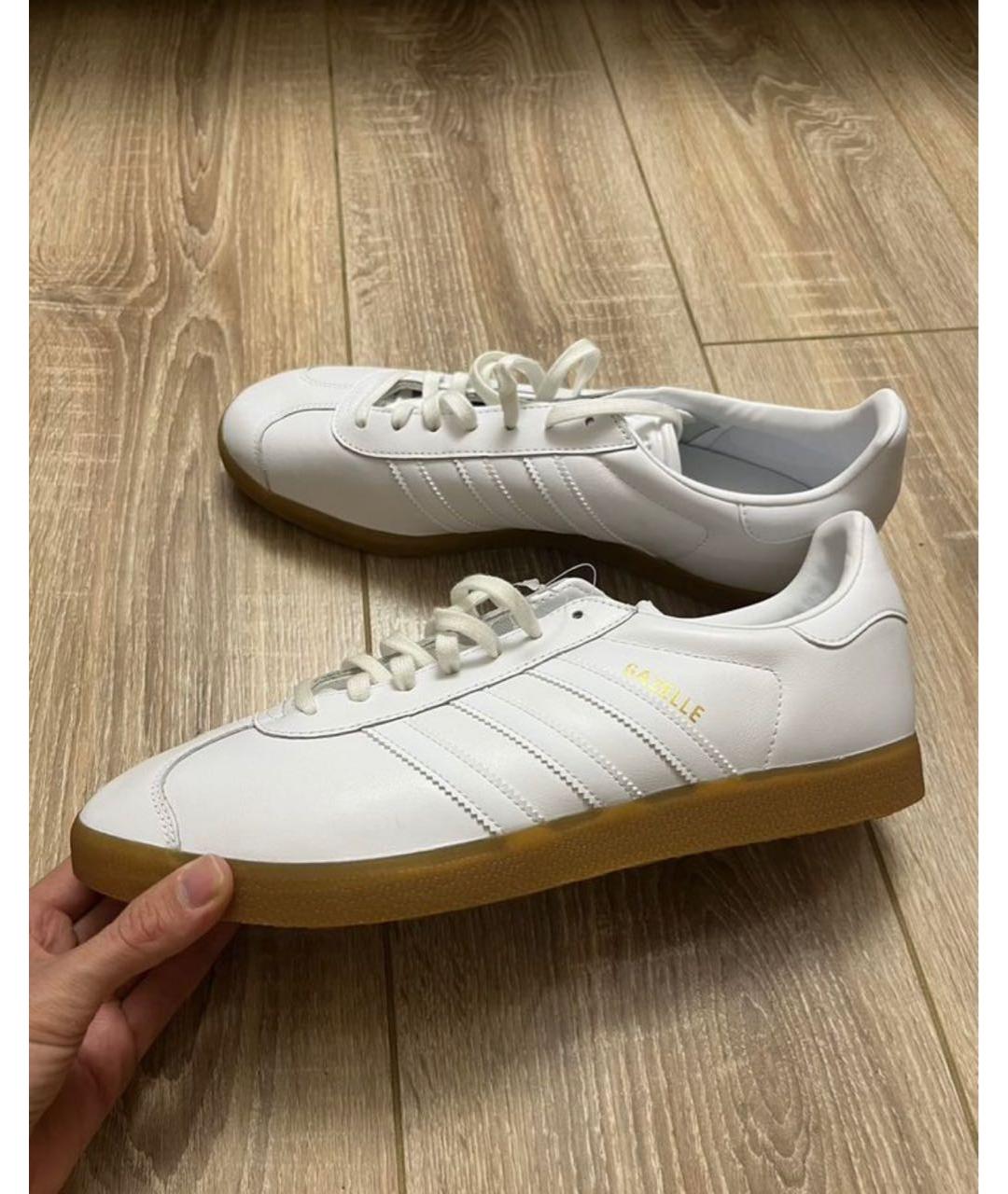 ADIDAS Белые кожаные низкие кроссовки / кеды, фото 6