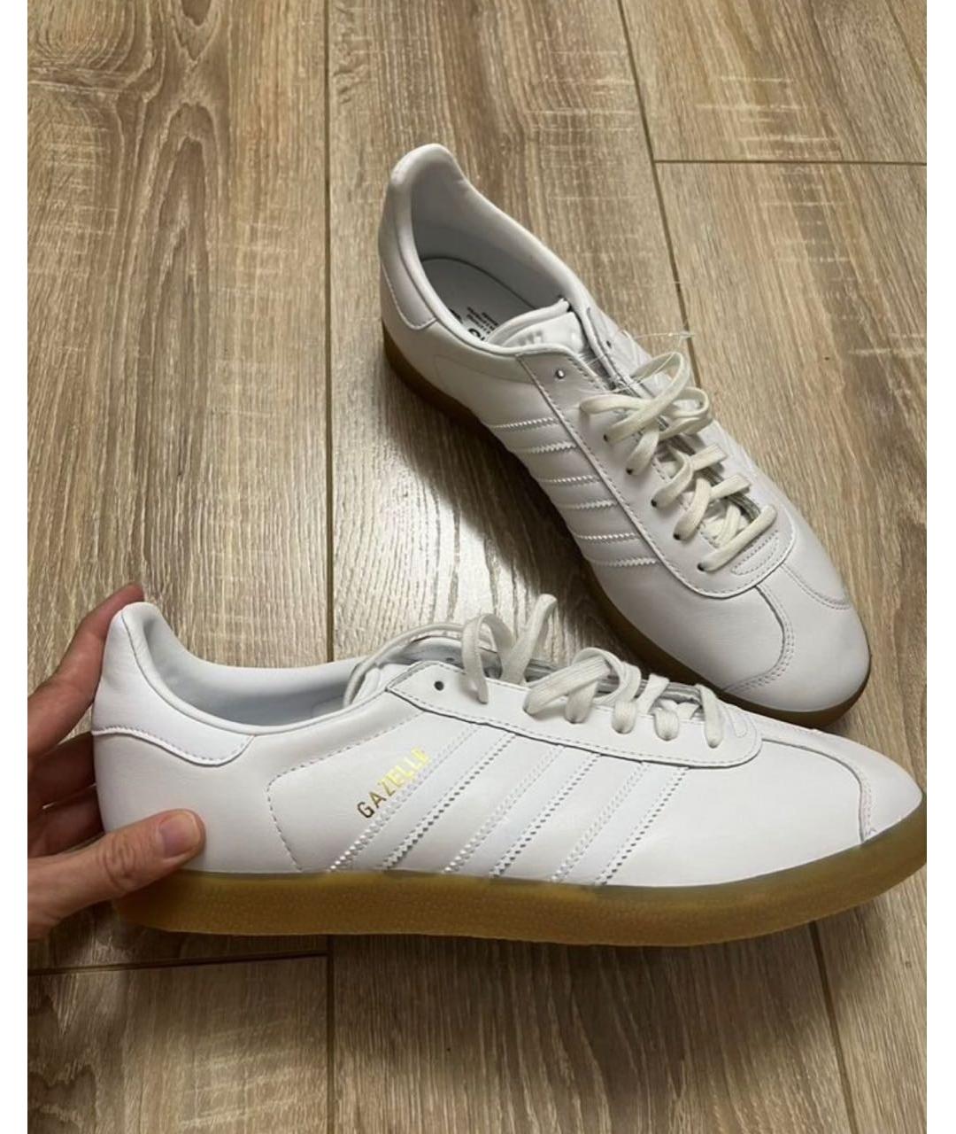 ADIDAS Белые кожаные низкие кроссовки / кеды, фото 2