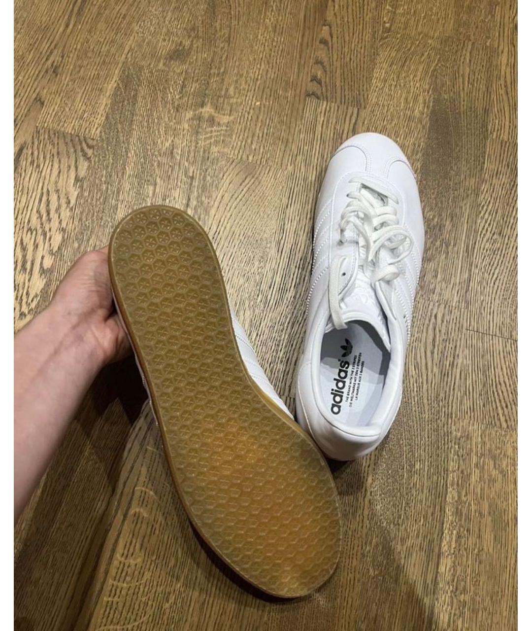 ADIDAS Белые кожаные низкие кроссовки / кеды, фото 4