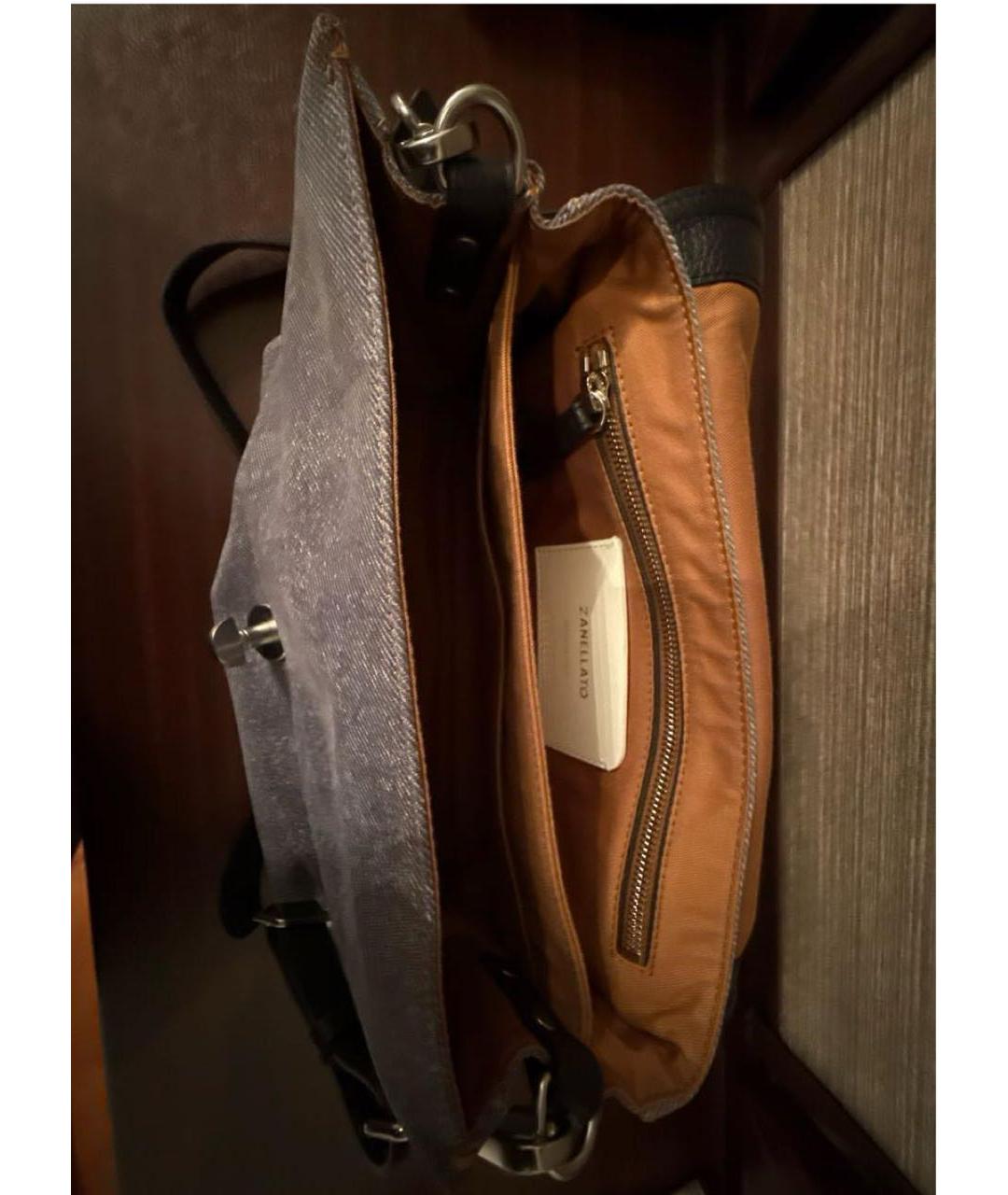 ZANELLATO Синяя кожаная сумка через плечо, фото 4