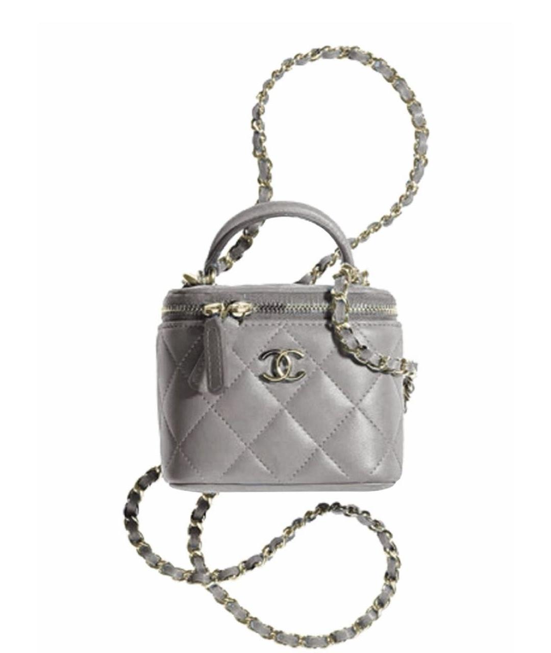 CHANEL Серая кожаная сумка через плечо, фото 6