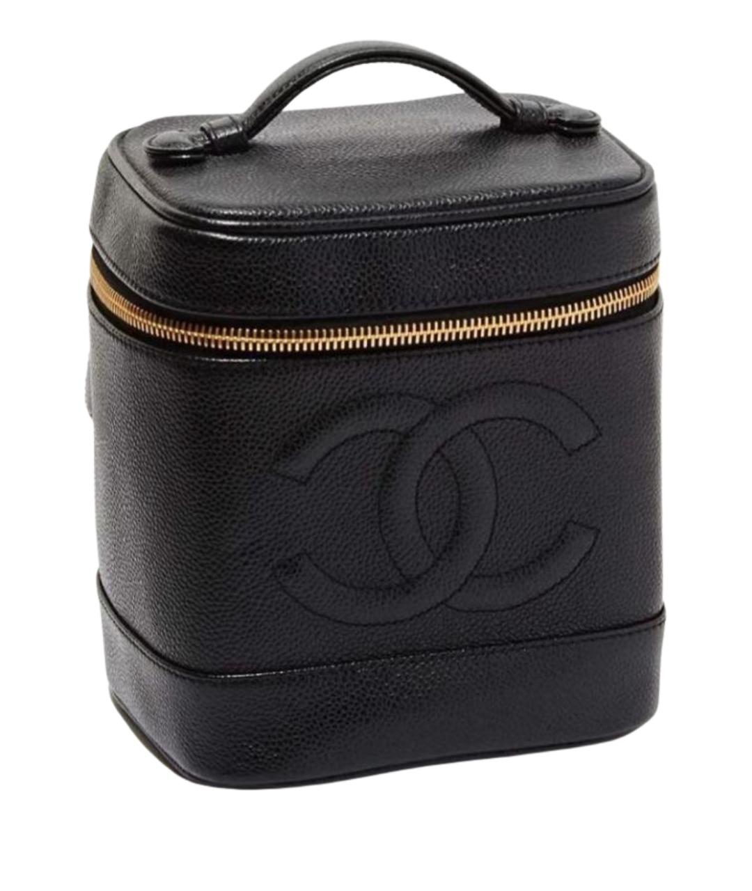 CHANEL Черная кожаная сумка с короткими ручками, фото 1