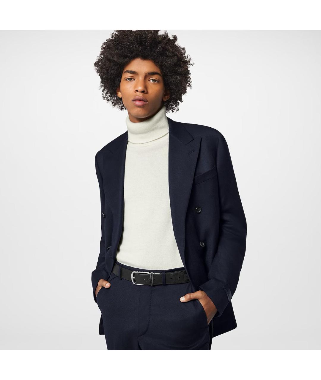 LOUIS VUITTON Черный кожаный ремень, фото 6