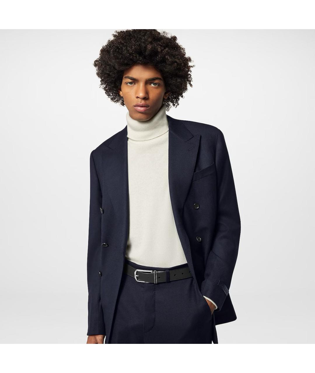 LOUIS VUITTON Черный кожаный ремень, фото 5