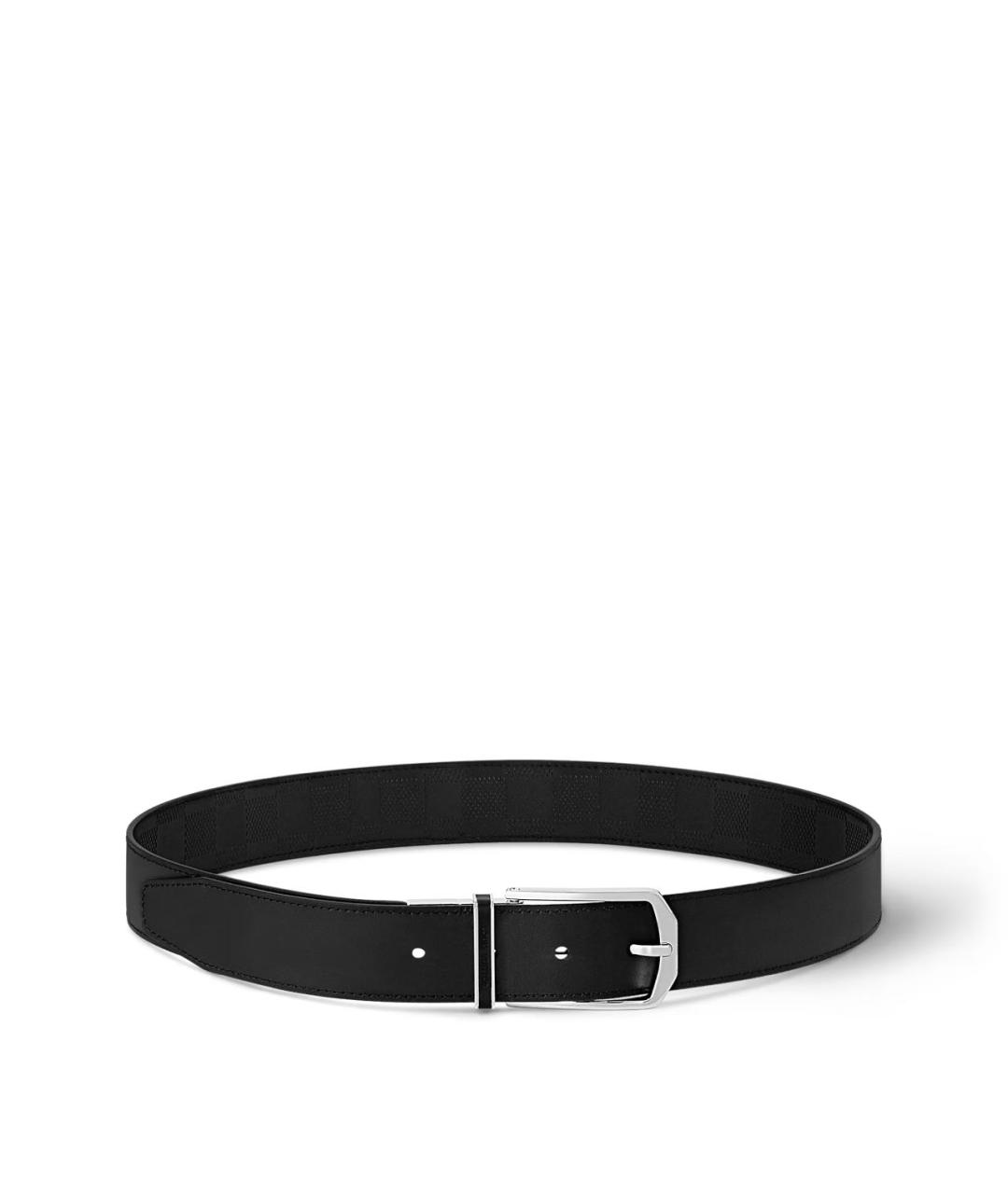 LOUIS VUITTON Черный кожаный ремень, фото 4