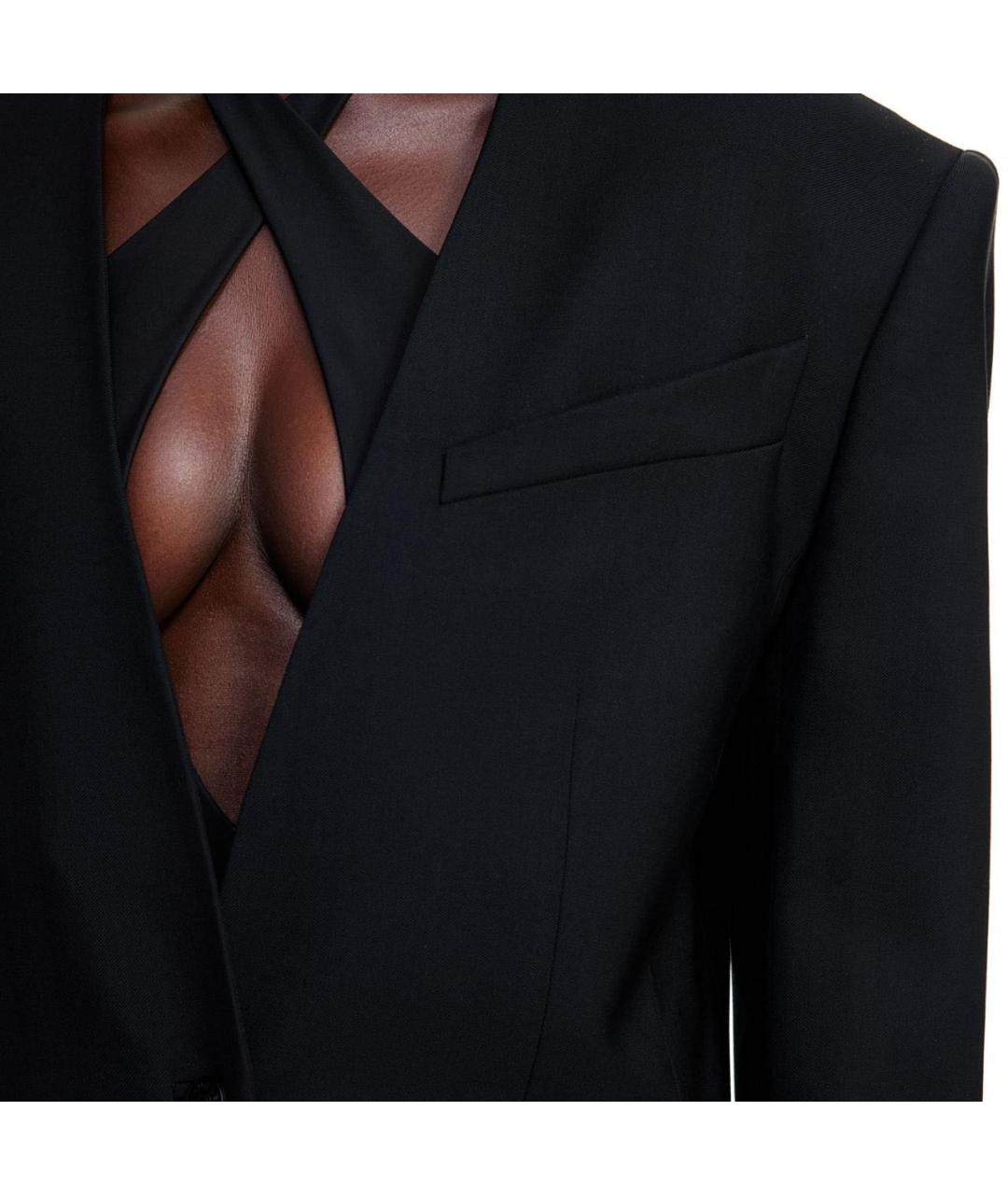 MUGLER Черный шерстяной жакет/пиджак, фото 5