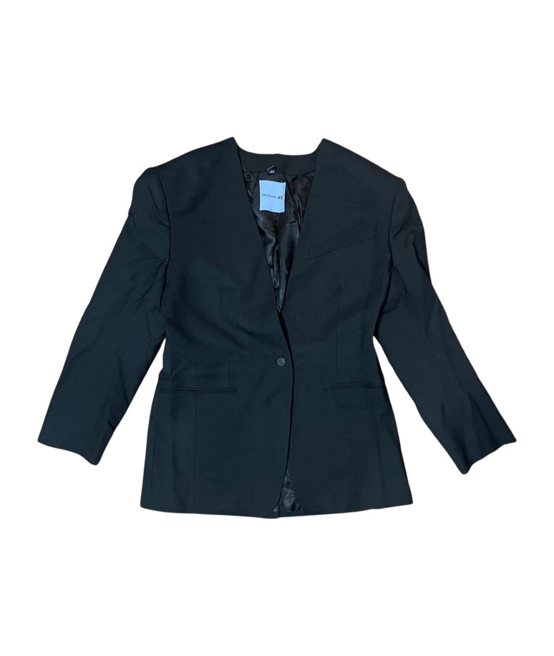 MUGLER Черный шерстяной жакет/пиджак, фото 1