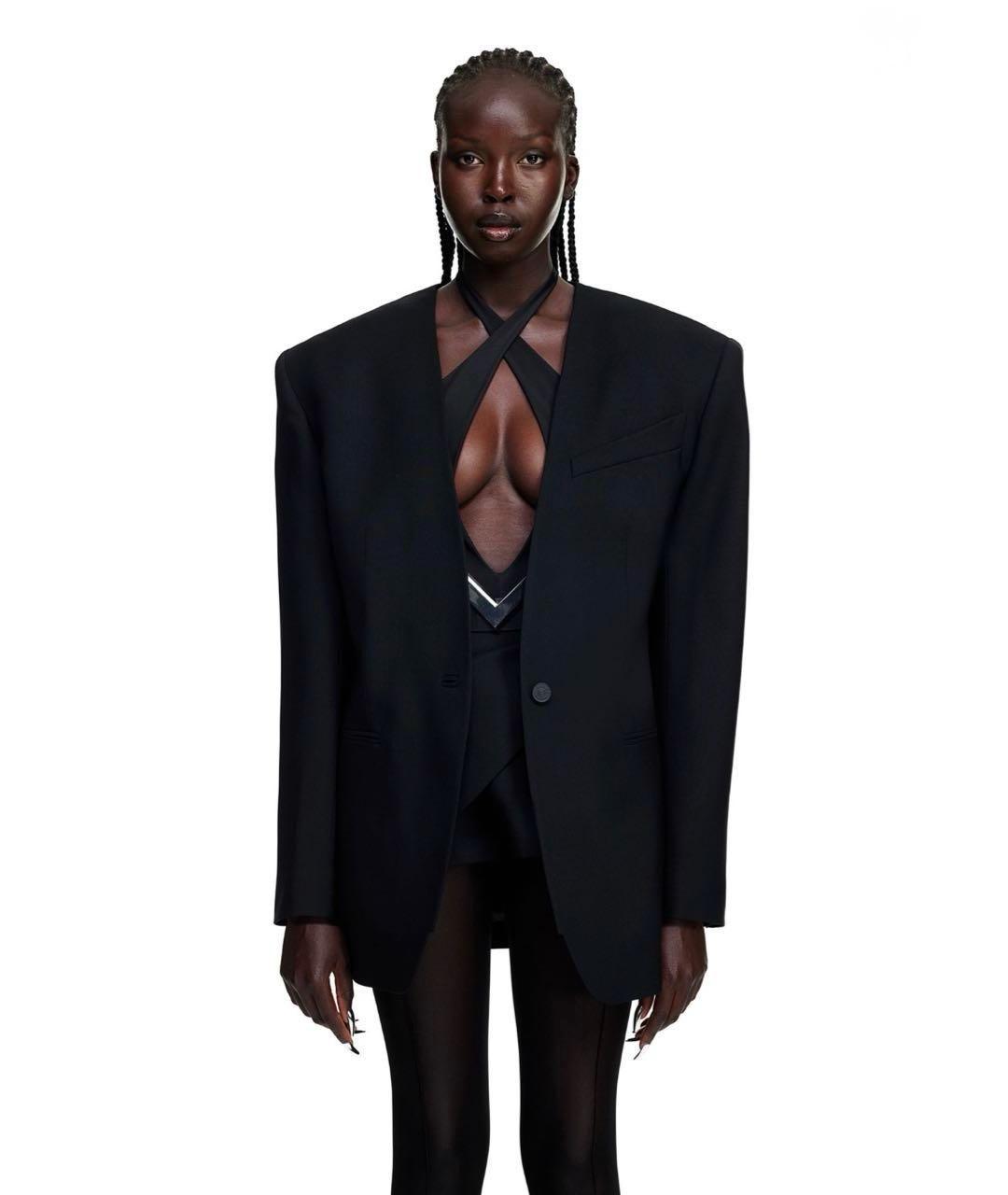 MUGLER Черный шерстяной жакет/пиджак, фото 2