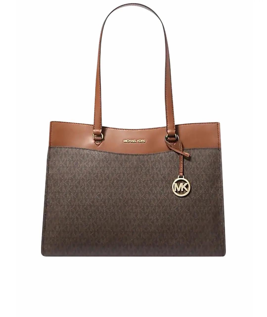 MICHAEL KORS Коричневая кожаная сумка тоут, фото 5