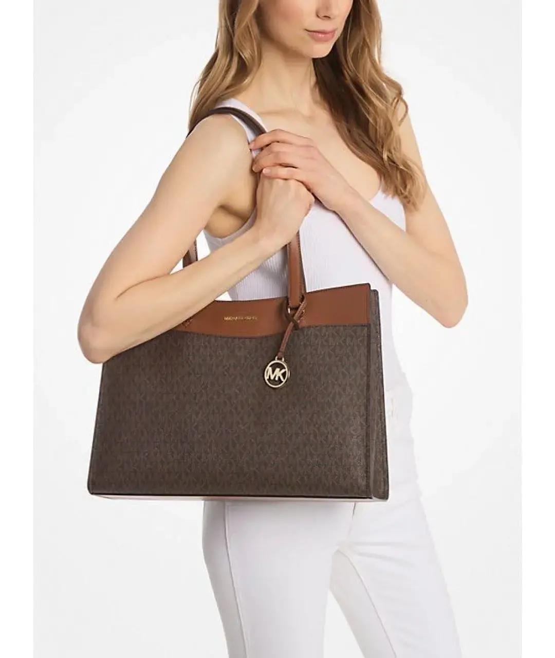 MICHAEL KORS Коричневая кожаная сумка тоут, фото 2