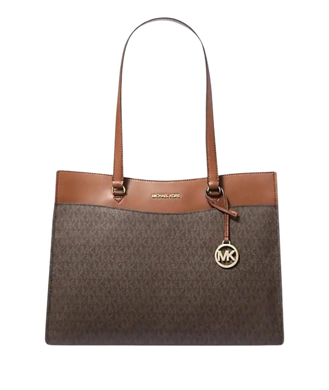 MICHAEL KORS Коричневая кожаная сумка тоут, фото 1