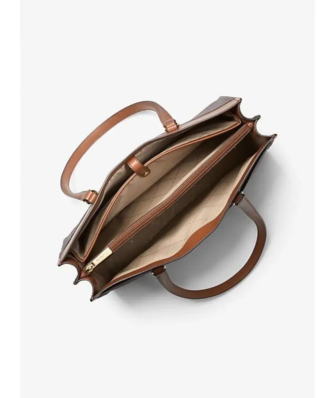 MICHAEL KORS Коричневая кожаная сумка тоут, фото 3