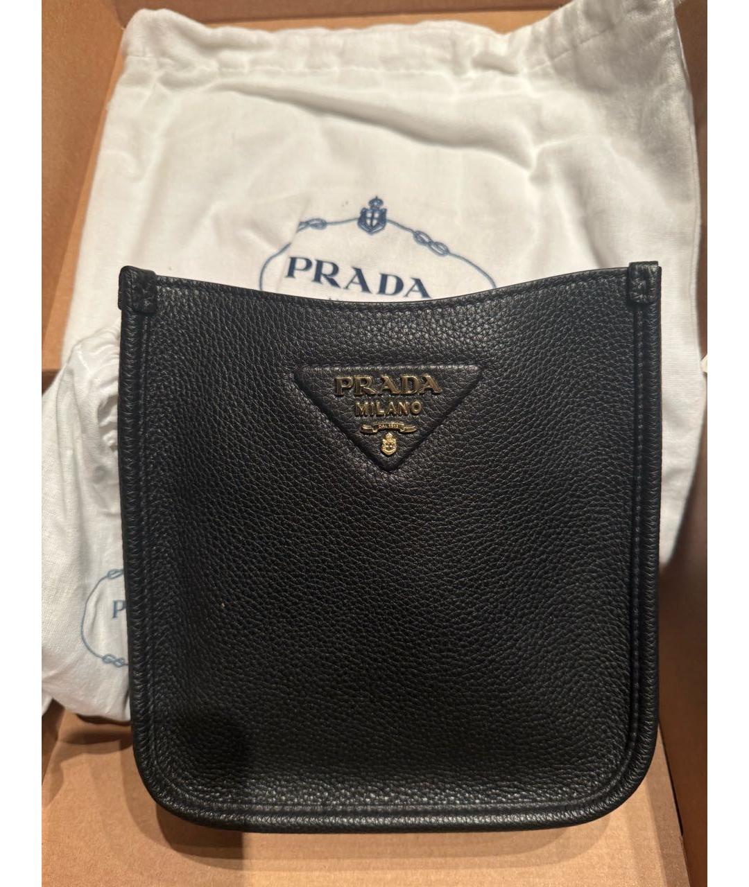 PRADA Черная кожаная сумка через плечо, фото 2