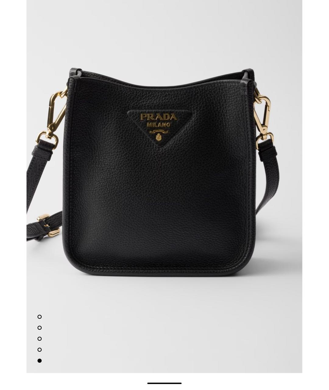PRADA Черная кожаная сумка через плечо, фото 5