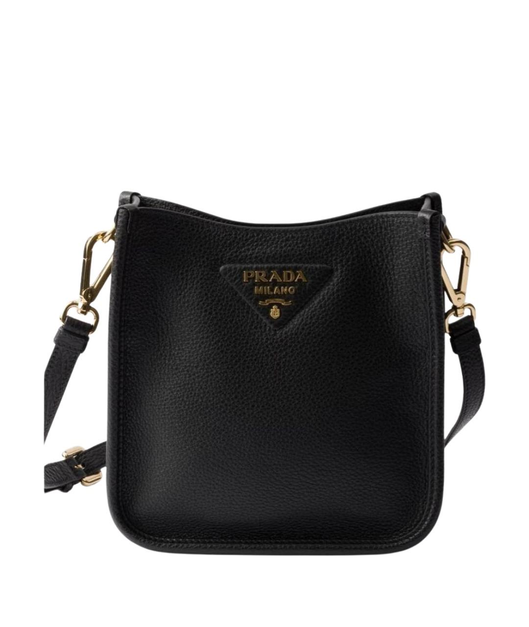PRADA Черная кожаная сумка через плечо, фото 1