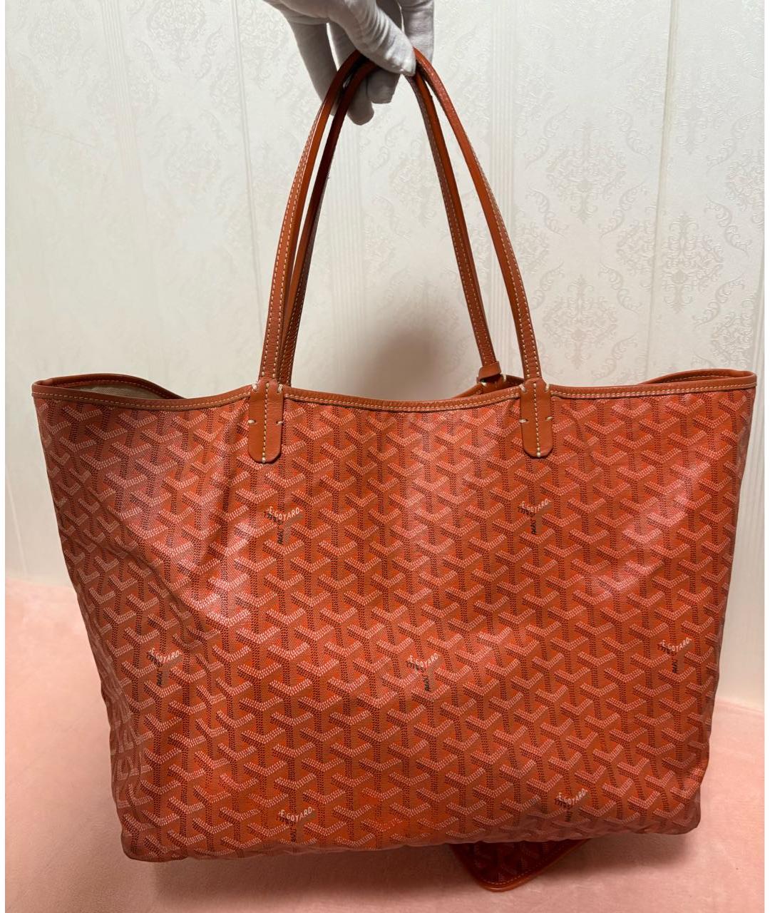 GOYARD Оранжевая кожаная сумка тоут, фото 3