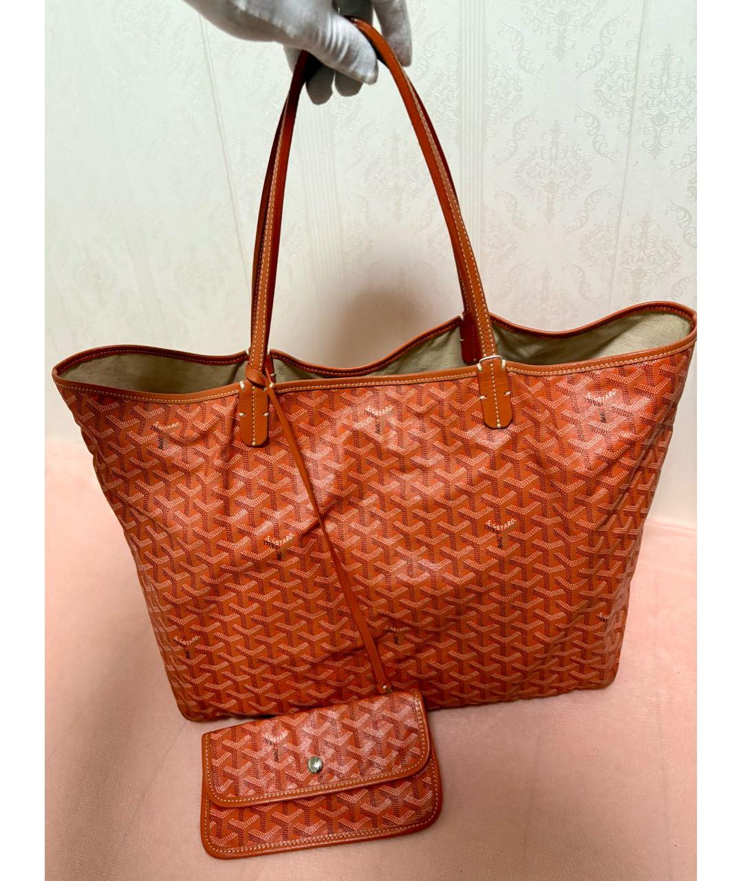 GOYARD Оранжевая кожаная сумка тоут, фото 2