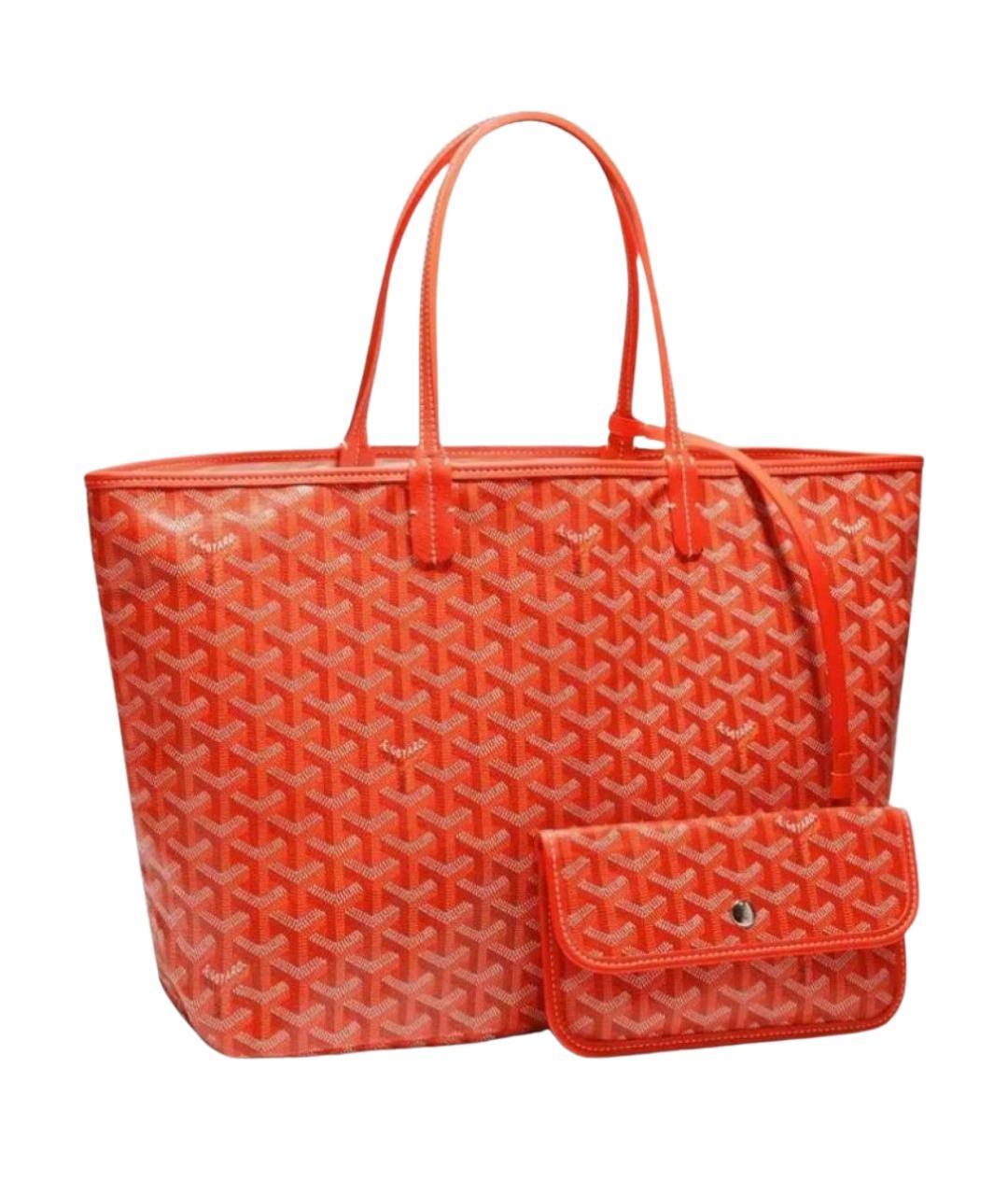 GOYARD Оранжевая кожаная сумка тоут, фото 1